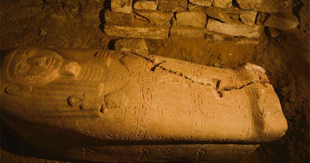 Sarcophagus of Ramses II’s royal secretary discovered in Saqqara, Egypt. Source: MOTA