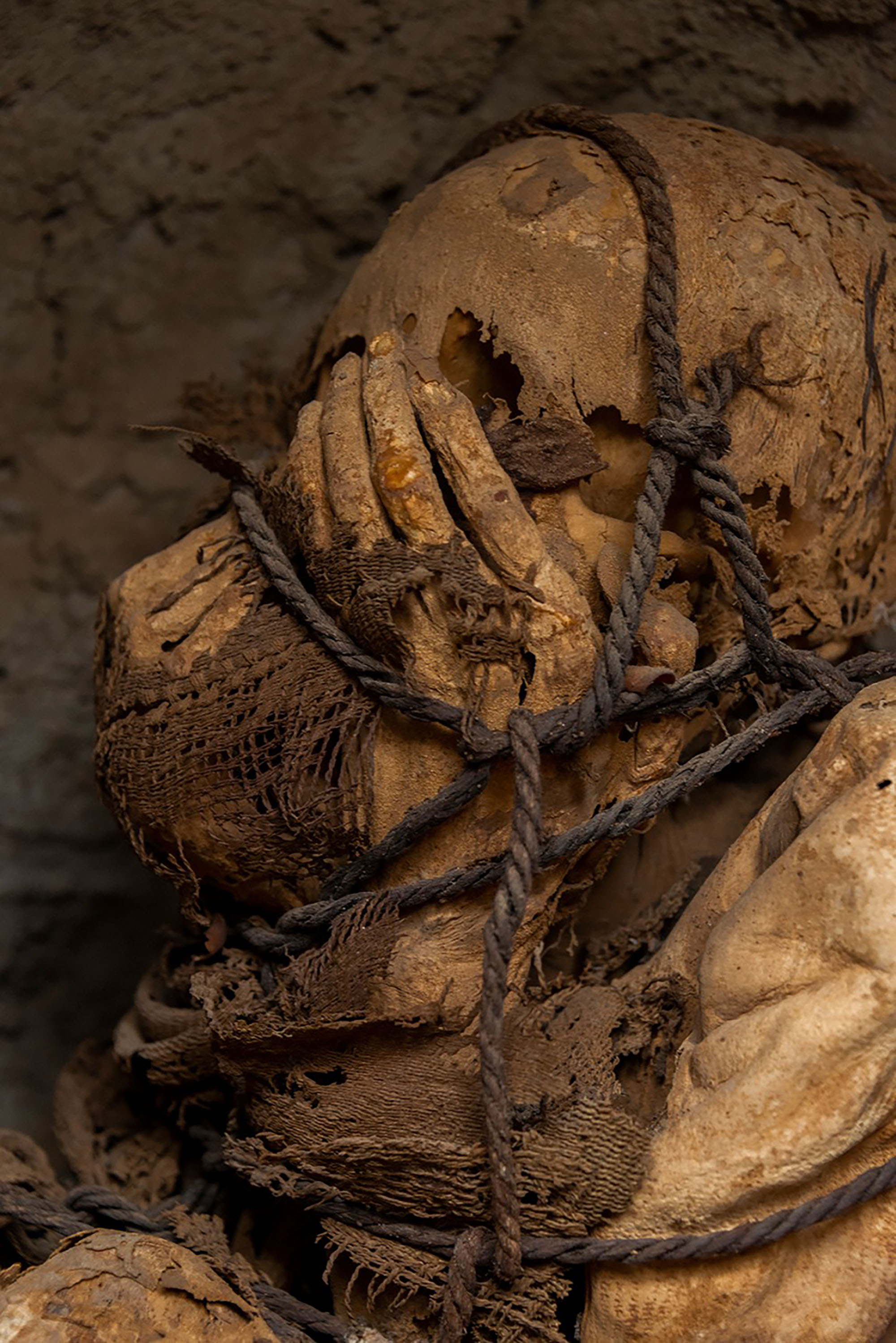 Mysterious mummy found in tomb in Peru with hands covering its face