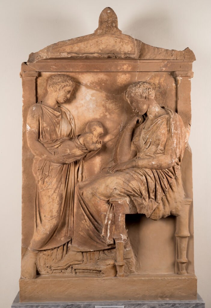 The Haunting Contrast of a Mother’s Eternal Gaze: Exploring the Poignant Athenian Grave Stele