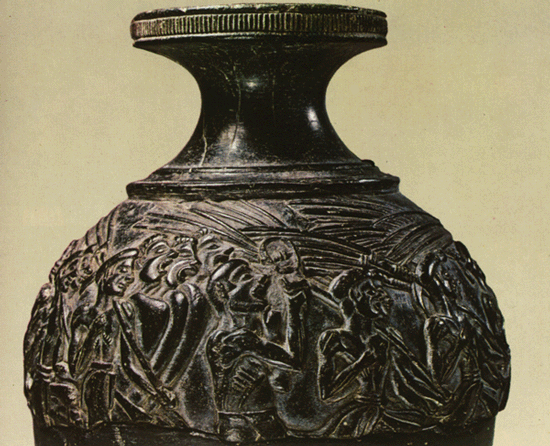 HARVESTERS VASE, Hagia Triada (Crete), Greece The finest surviving example of Minoan relief sculpture is the so-called... – @kirbyarthistory on Tumblr