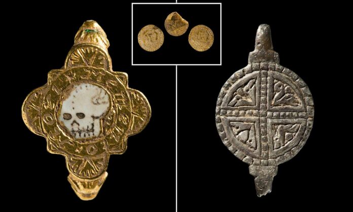 Medieval Treasure Unveiled: Skull Ring and Gold Coins Discovered in Wales