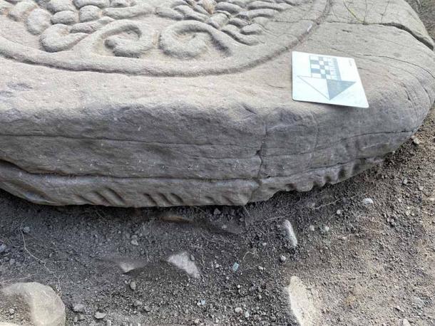 The Pictish cross slab has an area on its underside containing what is thought to be ancient Ogham script. (Stirling Archaeology)