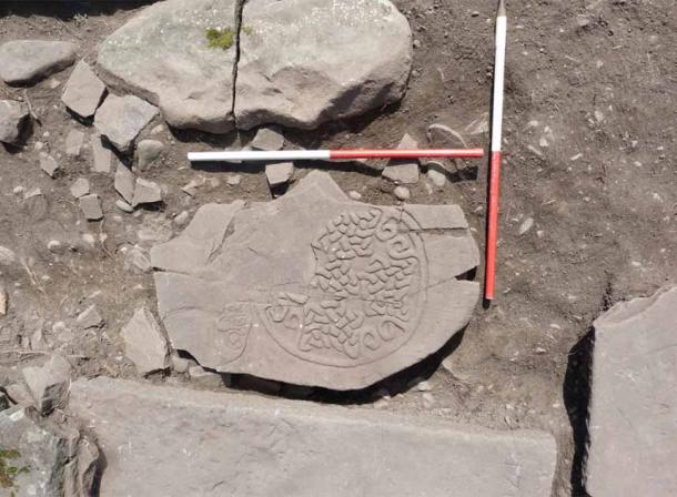 The stone slab symbolism encompasses both Pictish and Christian themes. (Murray Cook / Stirling Council)