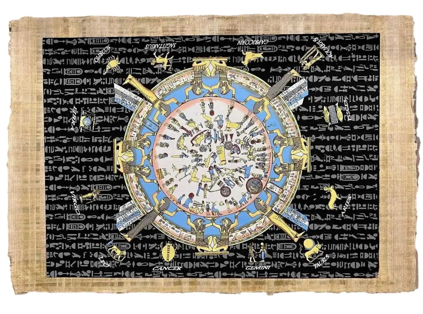 Zodiac Signs Dates Astrological Calendar Wall Decor Painting - Moon St – Ancient Egyptian Paintings