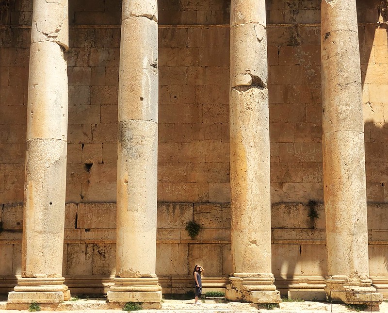 Elena and column of Temple of Bacchus. Lebanon, Baalbek | Flickr