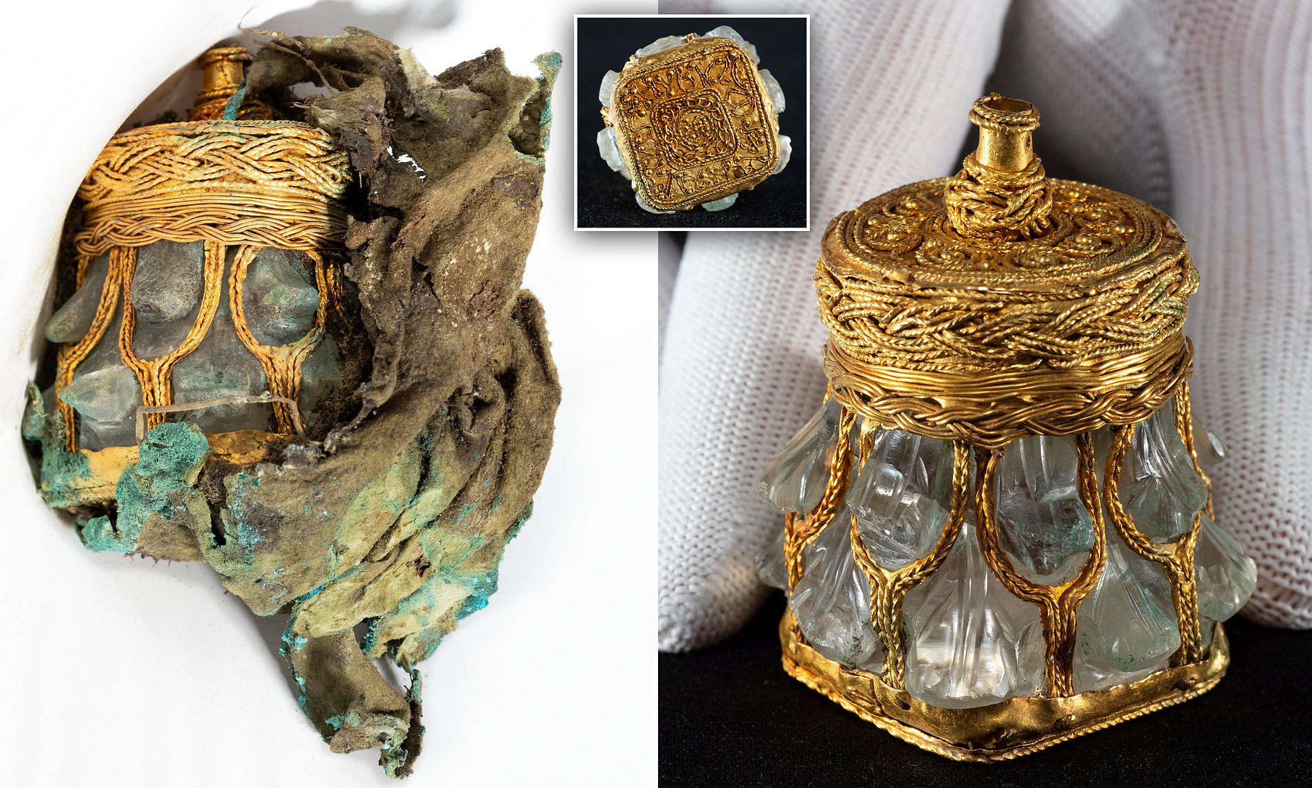 Experts find 'extraordinary' Roman rock crystal jar in Viking-era treasure hoard from Scotland | Daily Mail Online