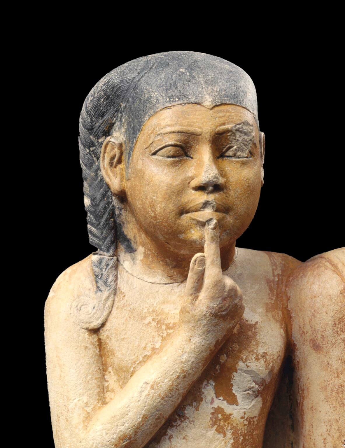 Statue of Ni-ka-re (Nykara) Featuring Ankh-ma-re in the Classic Pondering Pose 