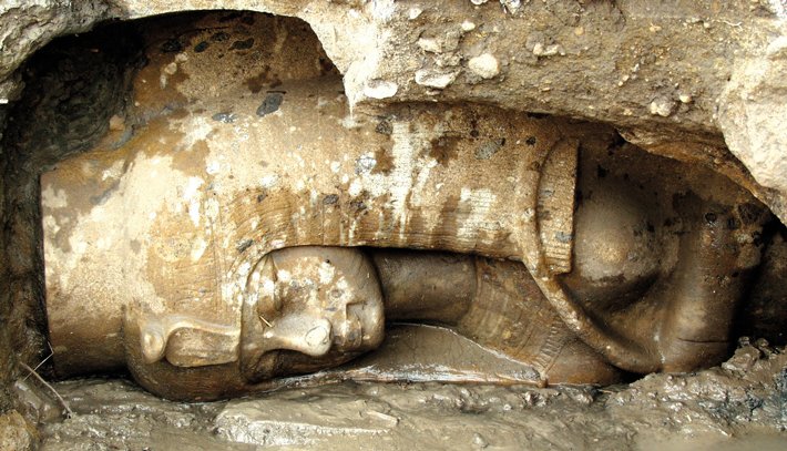 Alabaster Statue of Queen Tiye Unearthed at Kom al-Hittan, 2017