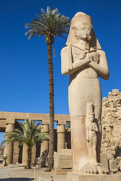 Egypt, Luxor, Karnak Temple, Colossal statue of King