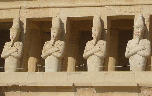 Osiride statues of Hatshepsut, Mortuary Temple of Hatshepsut, Thebes, Egypt