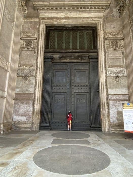 The door of the Pantheon is one of the oldest preserved in the world -  Italy Rome Tour