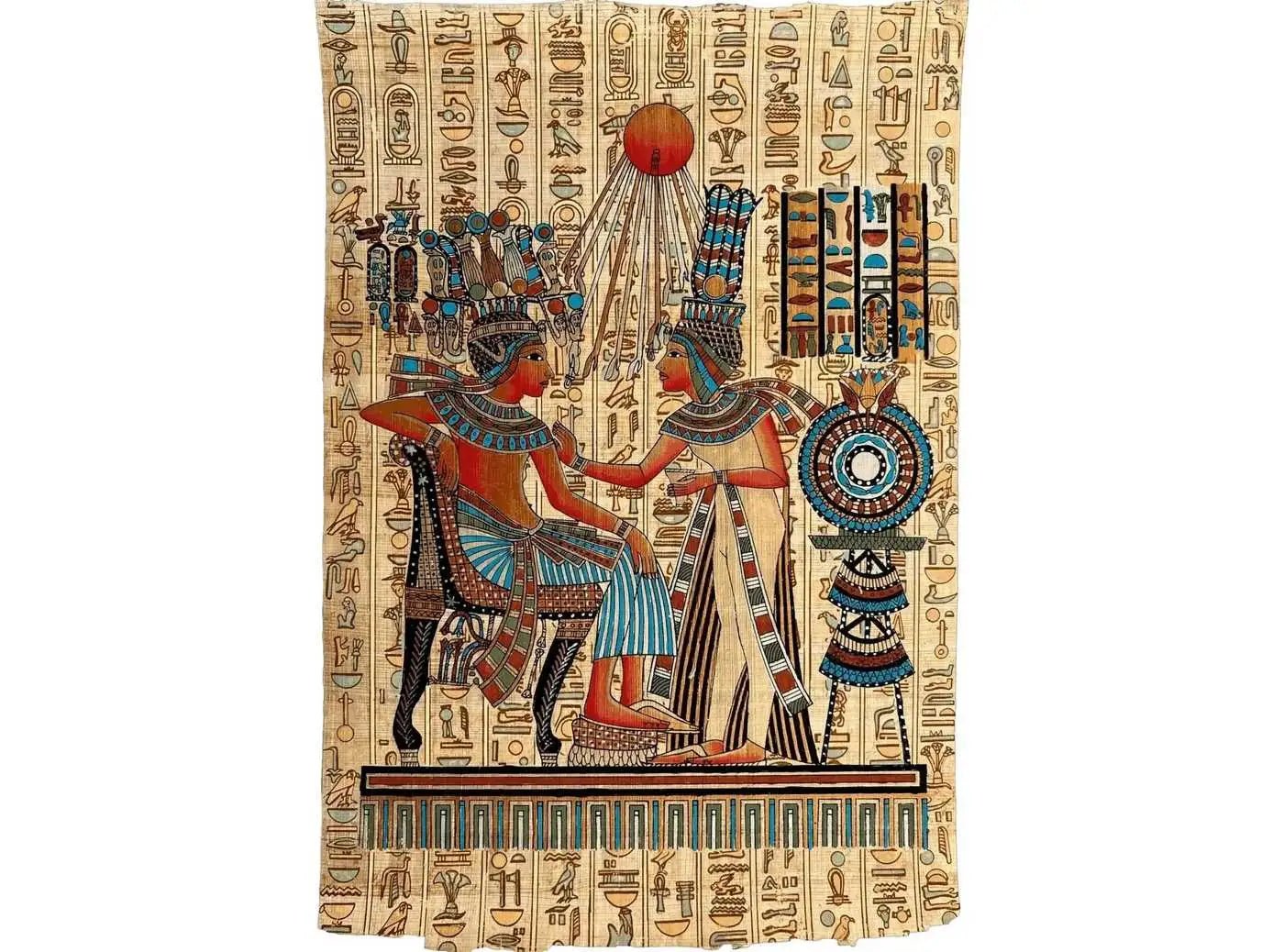 King of Egypt Tutankhamun and His Wife Queen of Egypt Ankhesenamun Pai – Ancient  Egyptian Paintings