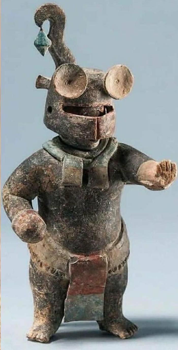 1,500-year-old Ceramic Maya Figurine with Removable Helmet (El Perú-Waka',  Petén, Guatemala)