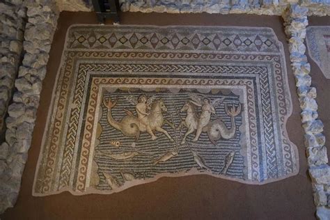 A mosaic featuring an Eros figure fishing on horse has been found in ...