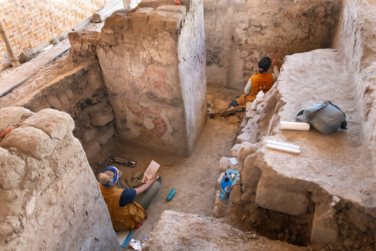 The Throne Room of a Queen from the Moche Culture Associated with the Moon Goddess and Marine Creatures, Found in Peru