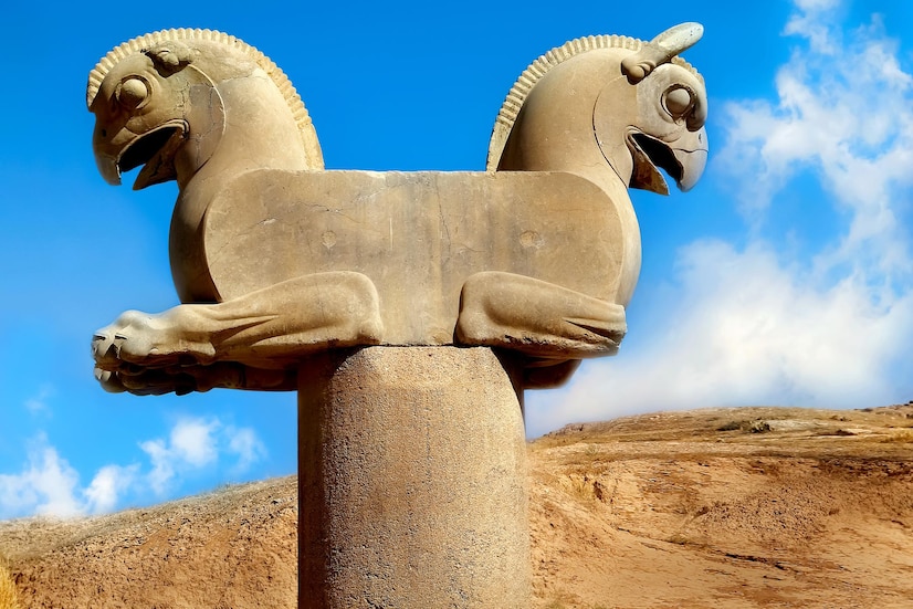 Premium Photo | Stone column sculpture of a griffin in persepolis ...