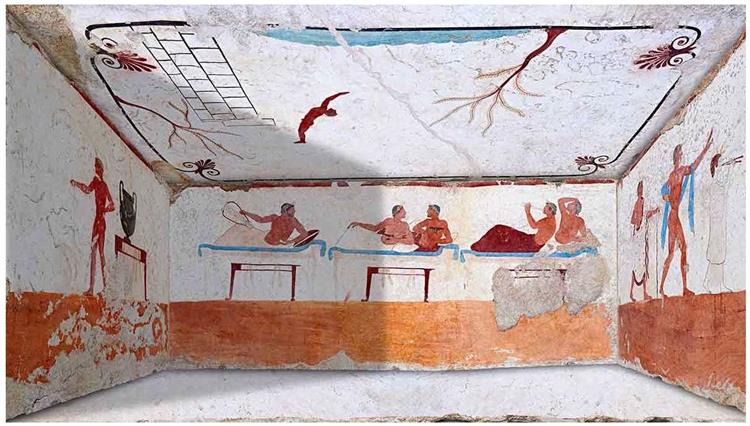 Tomb of the Diver in Paestrum, Italy, c.470 BC - Ancient Greek Painting and  Sculpture - WikiArt.org